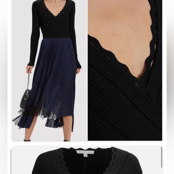 Jonathan Simkhai Black Ribbed Wrap Top Like New! - Picture 3 of 16